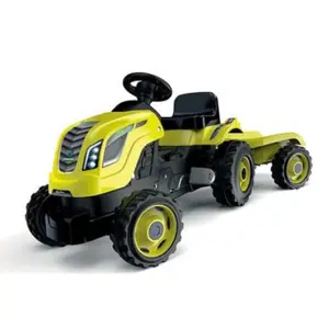 Dětský šlapací traktor XL zelený s vlečkou