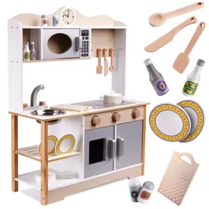 LULILO Dětská dřevěná kuchyňka MDF + příslušenství