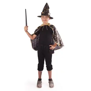 RAPPA plášť černý s kloboukem čarodějnice/Halloween