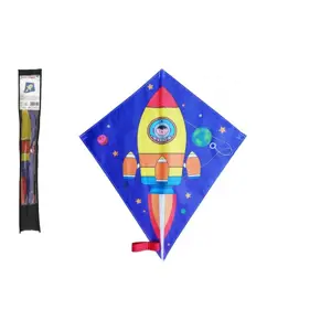 Teddies Drak létající nylon 70x60cm kosmická raketa v sáčku 10x72cm