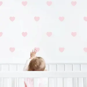 INSPIO pudrově růžová srdíčka - samolepky pro holčičku