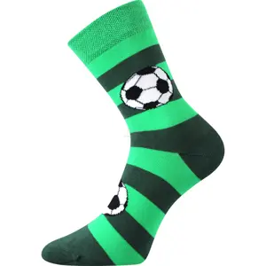 Ponožky Boma Arnold Fotbalové míče - zelená s pruhy Velikost: 25-29