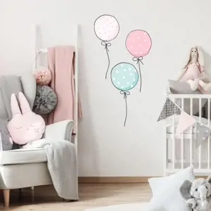 Samolepky do dětského pokoje - INSPIO balónky v pastelových barvách N.1. růžová