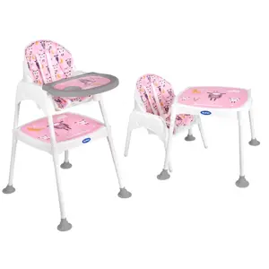 Dětská jídelní židlička 3v1 růžová