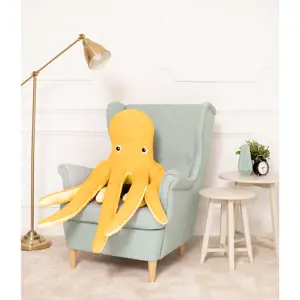 Plyšová chobotnice Eva žlutá 80 cm