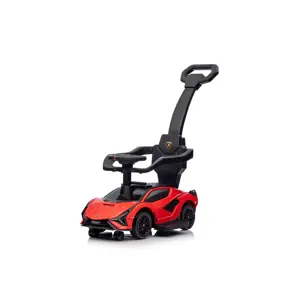 mamido Dětské odrážedlo auto s vodící tyčí Lamborghini Sian červené