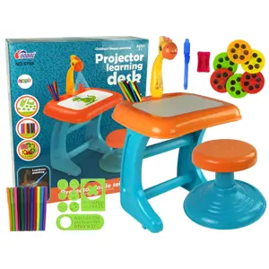 Produkt mamido Dětský interaktivní stoleček a židlička modro oranžový