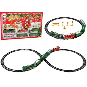 mamido Vánoční vlak - Lokomotiva, Koleje, Santa Claus, 260 cm dlouhá