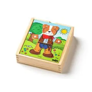 Woody Puzzle šatní skříň "Pejsek", 18 dílů