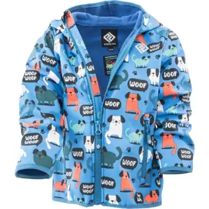 chlapecká softshellová bunda s potiskem a pevnou kapucí, Pidilidi, PD1088-02, modrá - 68/74