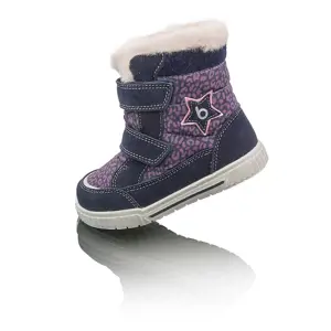 dívčí zimní boty s kožíškem POLARFOX, 2 suché zipy, BUGGA, B00172-06, fialová - 33
