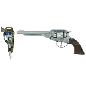 Produkt Alltoys revolver kovbojský stříbrný kovový 8 ran