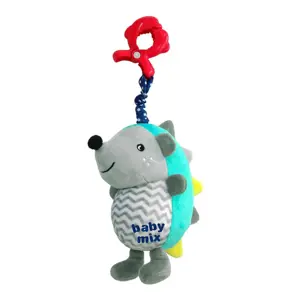 Baby Mix dětská plyšová hračka s hracím strojkem Ježek modro šedý