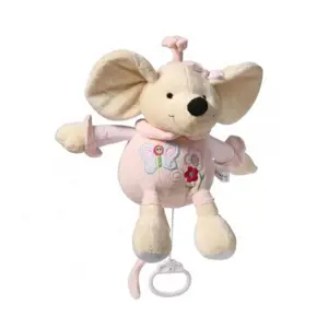Produkt BabyOno plyšová s hracím strojkem Myška růžová 31cm
