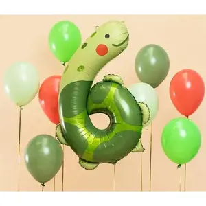 KIK Fóliový narozeninový balónek číslo 6 Želva 75x96 cm
