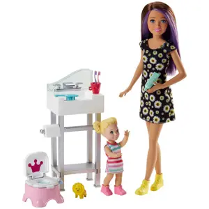 Produkt Mattel Barbie Chůva herní set s postýlkou černoška