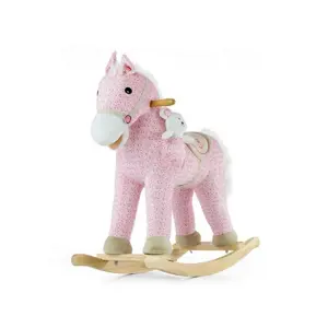 Milly Mally Houpací koník Pony růžový s plyšovou hračkou