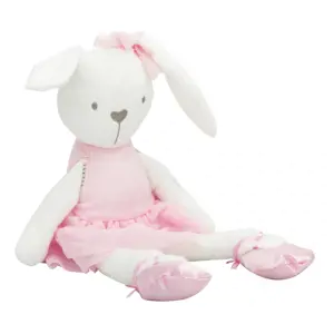 Plyšový králík v růžových šatech 42cm