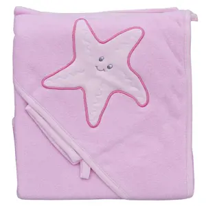 Scarlett Froté ručník hvězda s kapucí růžový