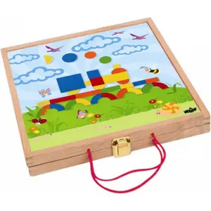 Woody dřevěné hračky - Magnetický kreativní kufřík s tvary