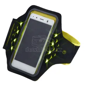 Produkt Hama Active sportovní pouzdro na rameno s LED, velikost L, černé/žluté 177741