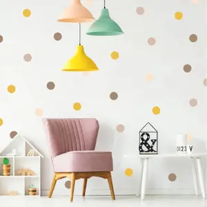 INSPIO kuličky v krémových odstínech do pokoje - samolepky na zeď