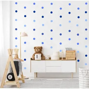 Produkt INSPIO modré samolepky na zeď - tečky a kuličky