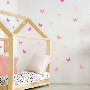 Produkt INSPIO motýlky v růžovém provedení - samolepky na zeď pro dívku