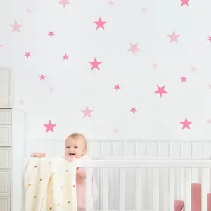 Produkt INSPIO růžové hvězdičky - samolepky na zeď pro dívku
