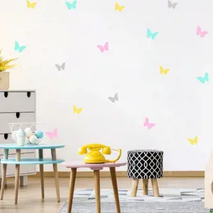 Produkt INSPIO samolepky do pokoje - Hravé barevné motýlky