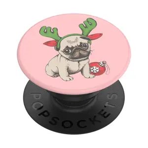 Produkt PopSockets PopGrip Gen.2, Holiday Pug, vánočný mopslík