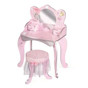 Produkt DeCuevas 55534A Dřevěný toaletní stolek se zrcadlem a dřevěnou židličkou Magic Maria 2022