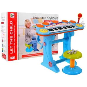 Produkt Dětské klávesy s mikrofonem a židličkou modré