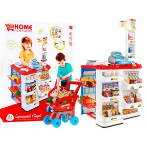 Produkt Dětský supermarket s nákupním vozíkem červený