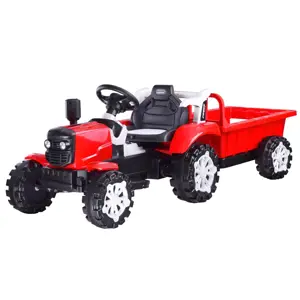 Produkt HračkyZaDobréKačky Elektrický traktor s přívěsem červený