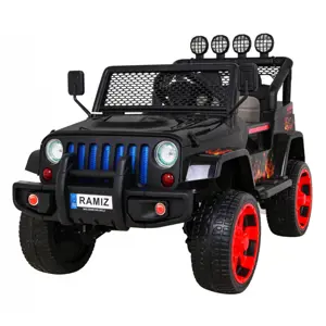 Produkt Ramiz Jeep Raptor 4x4, kožená sedačka, 2 místné černé s plameny