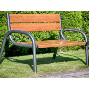 Zahradní dřevěná lavička s opěradlem Park Lux 170 x 74 x 86 cm PATIO
