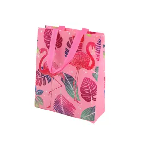 Produkt mamido Dárková taška Flamingo 30,5cm x 24,5cm x 10cm růžová
