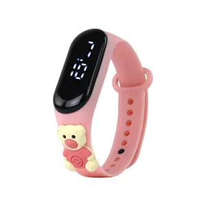 Produkt mamido Dětské hodinky Medvídek s dotykovým displejem růžové