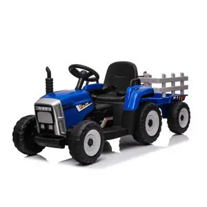 Produkt mamido Elektrický traktor s vlečkou T2 modrý