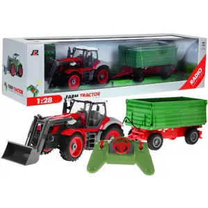 mamido Traktor s vlečkou na dálkové ovládání RC červeno-zelený