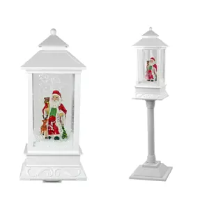 Produkt mamido Vánoční dekorace lucerna bílá lampa Santa Claus koledy a světla
