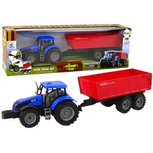 Produkt mamido Zemědělský traktor s přívěsem modrý