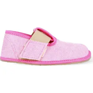 Produkt Barefoot dívčí přezůvky Pegres, BF01 textil, růžová - 32