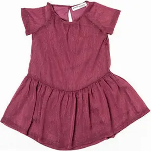Šaty dívčí s krátkým rukávem, řasená sukně, Minoti, ROSEWOOD 6, červená - 98/104 | 3/4let